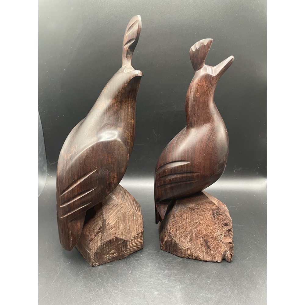 Vtg Pair of Elegant Ironwood Quail Sculptures/Figurines - Picture 2 of 13